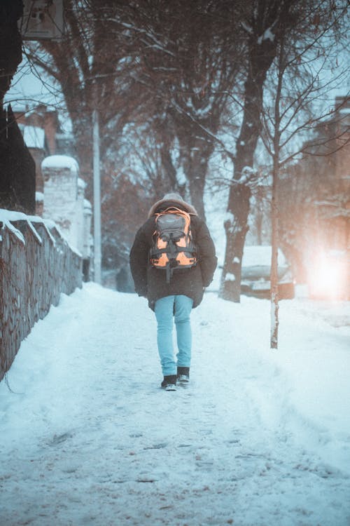 Person Walking on Sidewalk