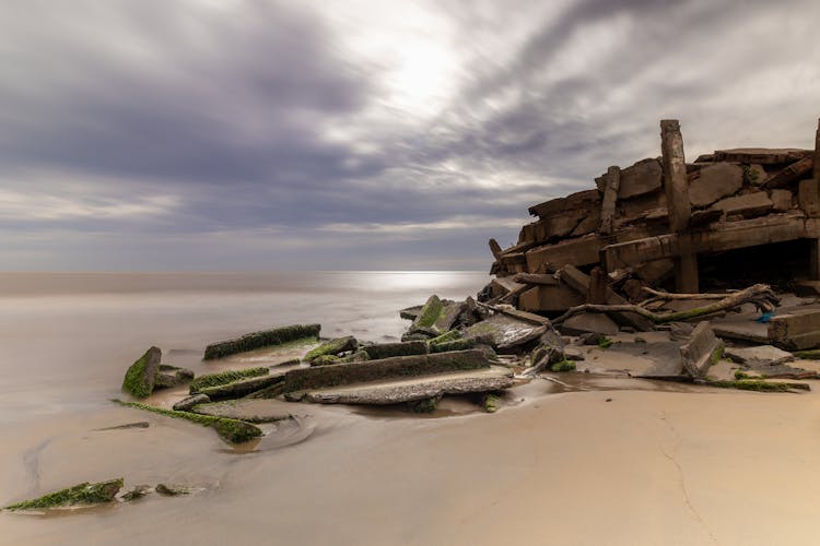 Ruins On Sand On Island