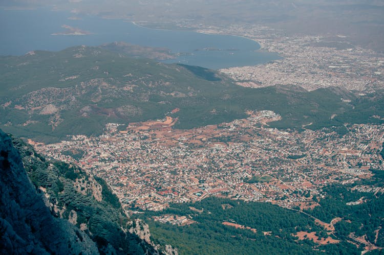 City In Turkey Drone Shot