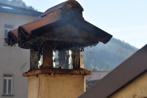  Concrete Chimney Stack on the Roof