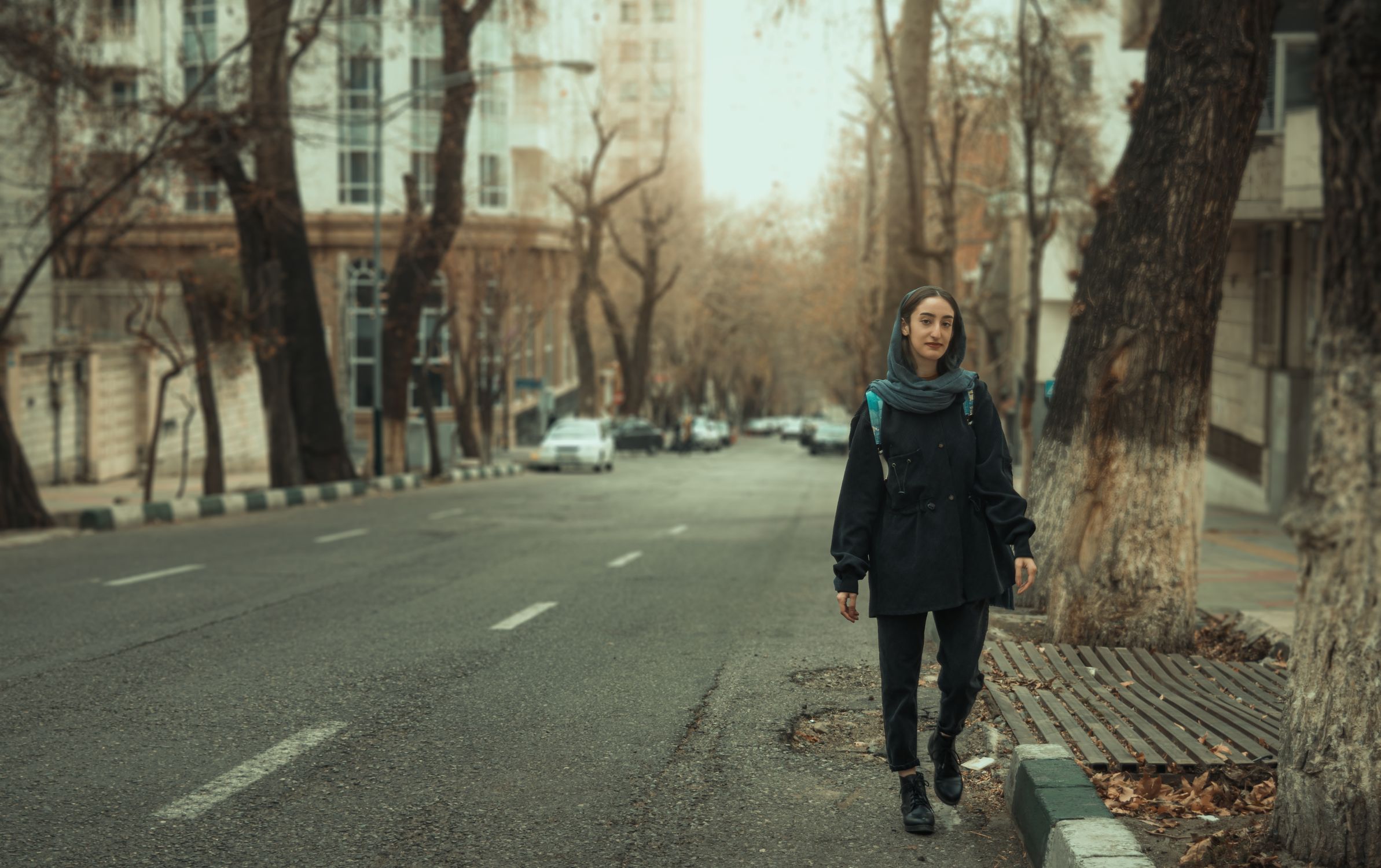 Woman in Black Coat Walking on the Street · Free Stock Photo