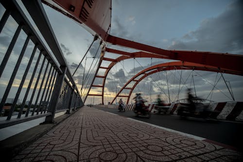 人行道, 日落, 橋 的 免费素材图片