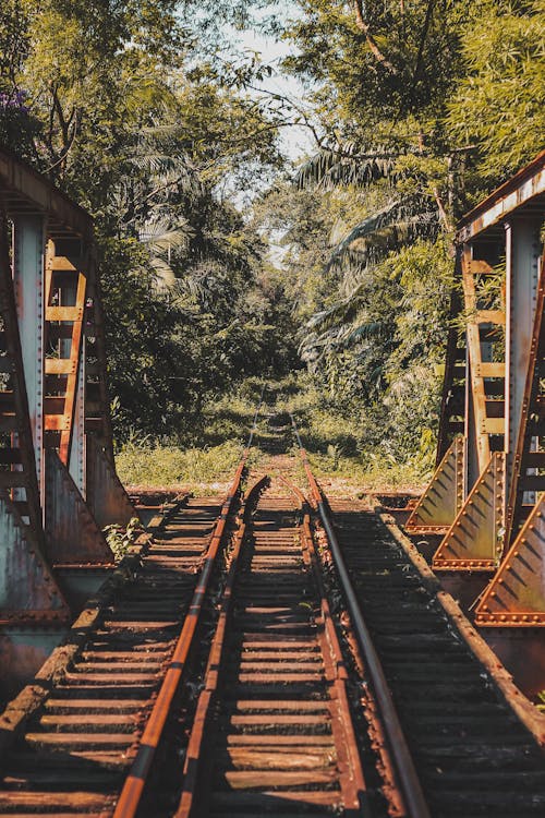 Immagine gratuita di 4k, binario ferroviario, fotografia di paesaggio
