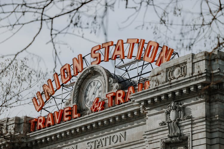 Facade Of Union Station In Denver