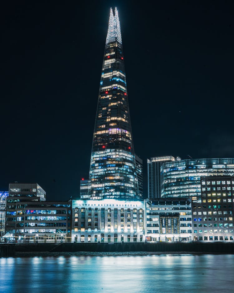 A Low Angle Shot Of The Shard At Night