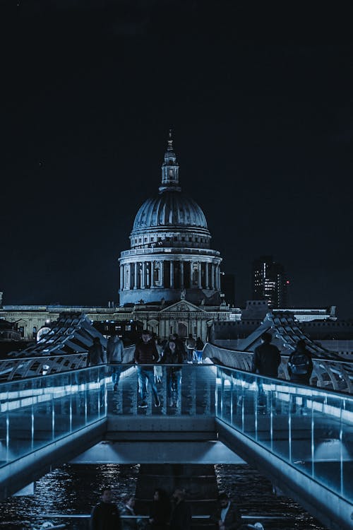 Night View of St Pauls Cathedral, London, UK