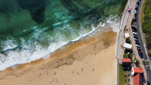 deniz kıyısı, drone çekimi, hava fotoğrafçılığı içeren Ücretsiz stok fotoğraf