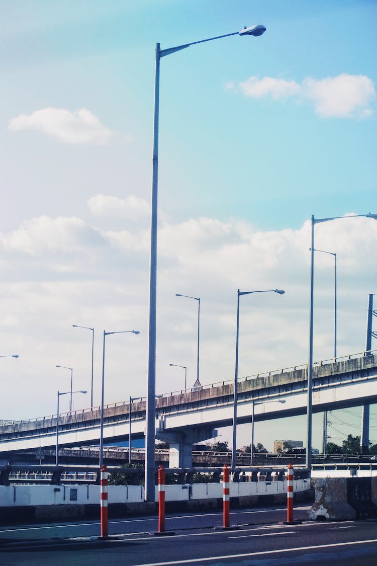 Street Lamps By Highway