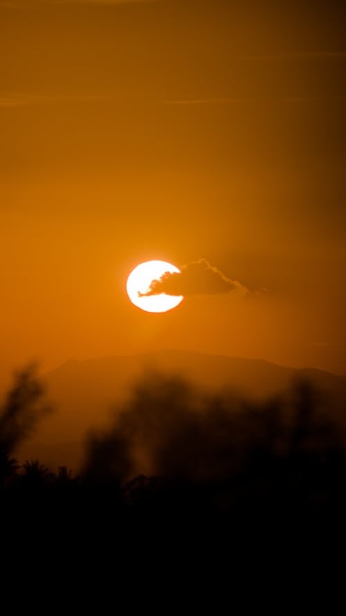 Single Cloud over Sun on Clear Sky