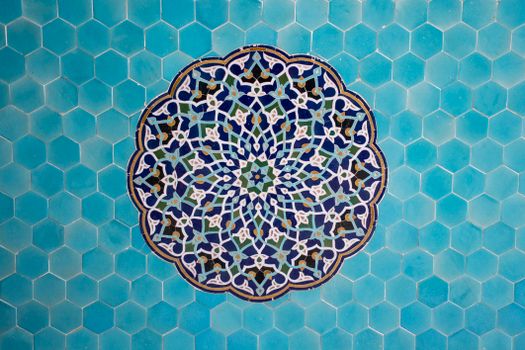 Blue and White Floral Round Decor
