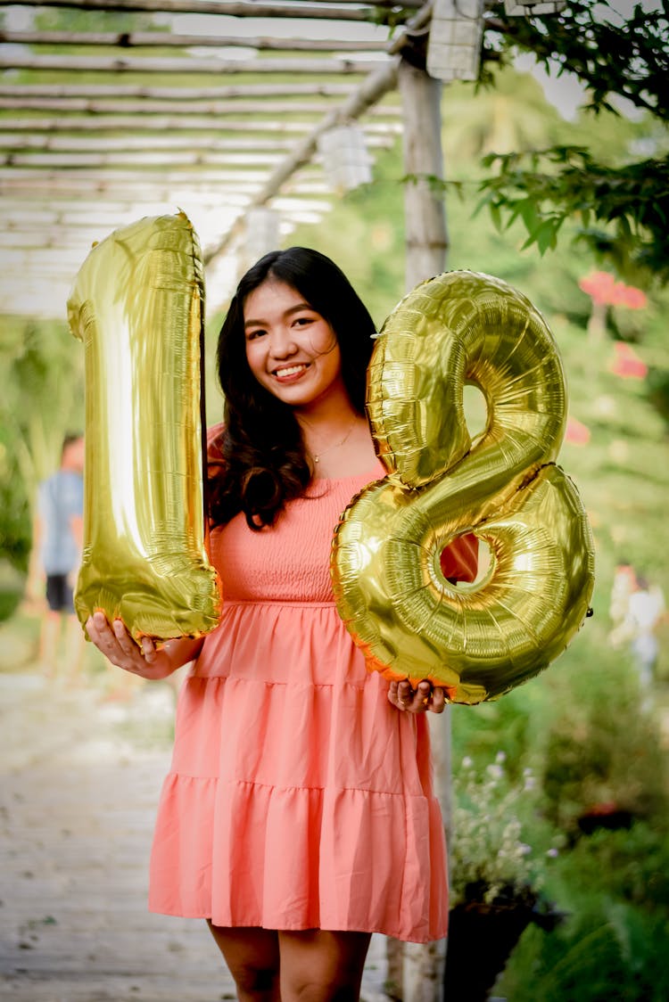 Woman Celebrating Her 18th Birthday