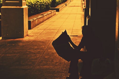 Free stock photo of city, newspaper, shadow