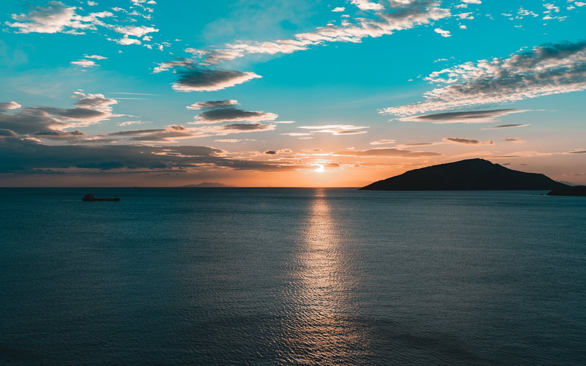 Scenic View of an Ocean During Golden Hour