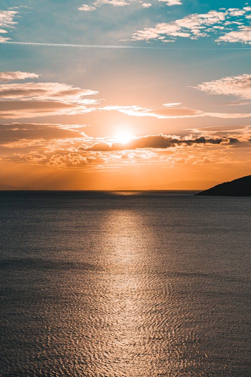 A View of the Ocean During the Golden Hour 