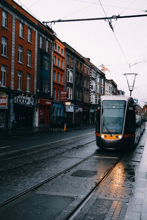 Tramway Near Concrete Buildings