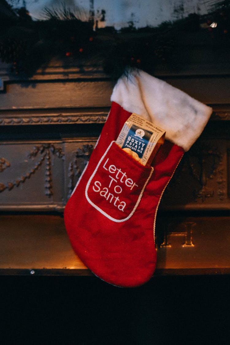 Stocking On A Fireplace 