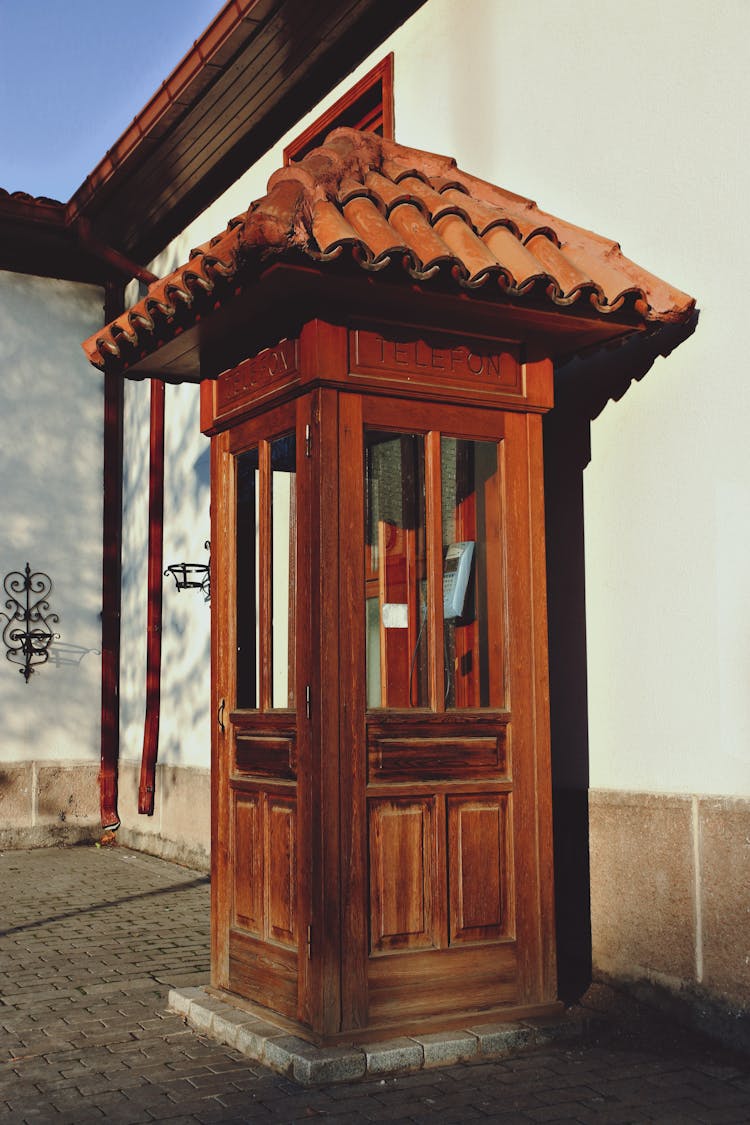 Old Wooden Telephone Booth 