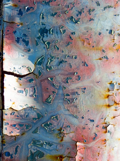Cracks and Rust on an Abstract Art