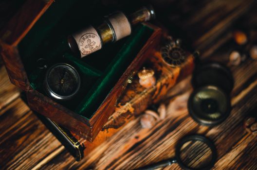 Antique Items over a Wooden Table