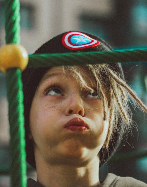 Close-up of a Kid's Face with Freckles