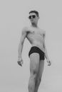 Shirtless Man Standing