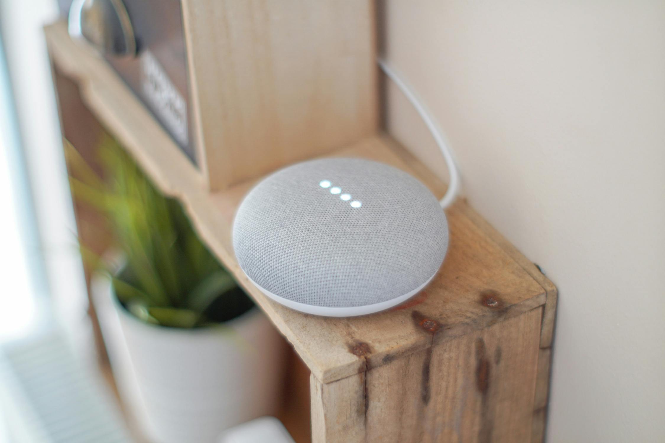 Image of smart speaker in customer's home