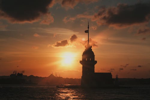 Immagine gratuita di crepuscolo, Istanbul, la torre di maiden