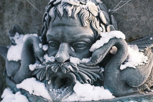 Free 
A Snow Covered Statue Stock Photo