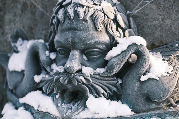 
A Snow Covered Statue