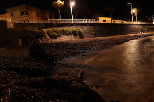 Free stock photo of beach, night