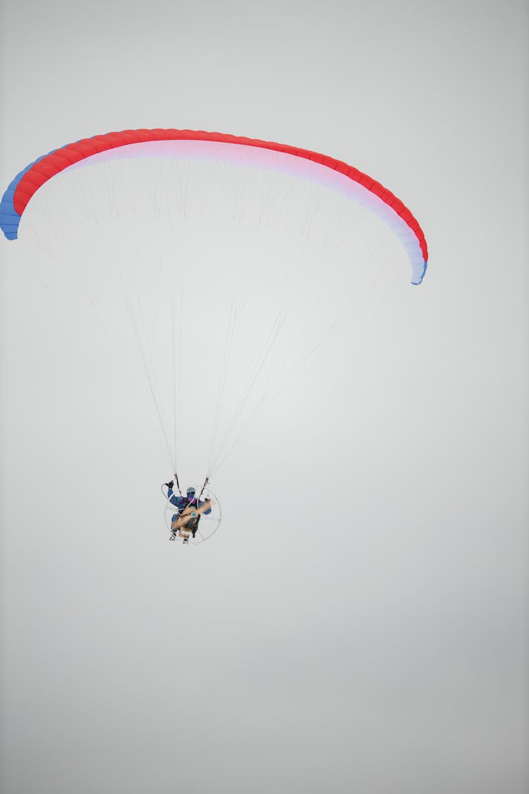 Man While Paragliding