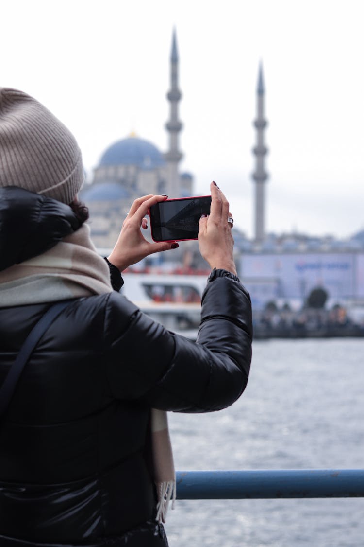 Tourist Photographing Hagia Sophia