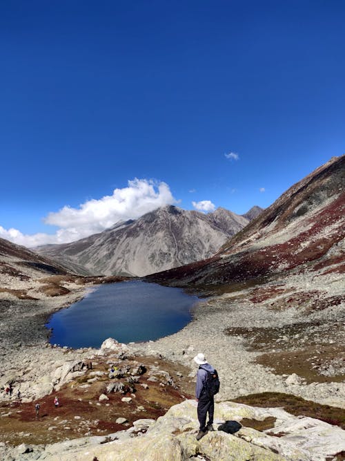 Man Hiking in the Mountains