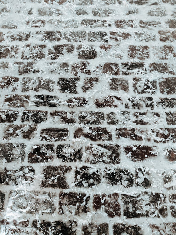 Cobblestone Pavement In Snow