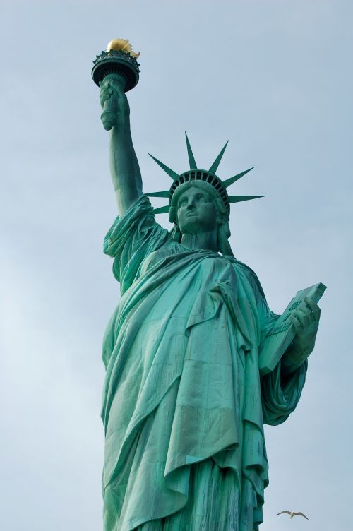 Free Close-up view of the iconic Statue of Liberty in New York, symbolizing freedom. Stock Photo