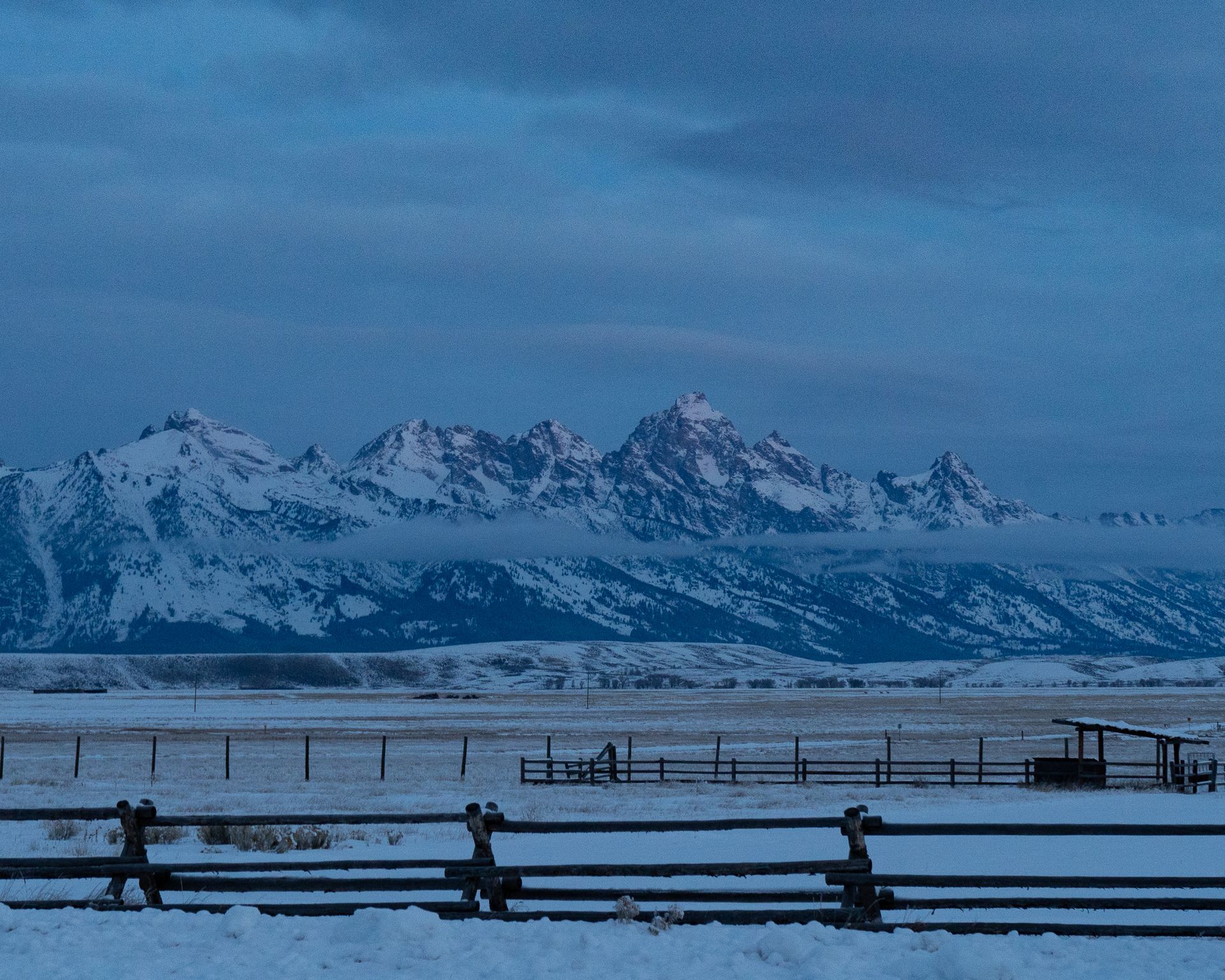 Snow Covered Mountains and Ground Landscape Photo