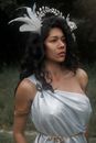 Woman in White Spaghetti Strap Top