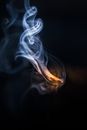 White Smoke in Black Background