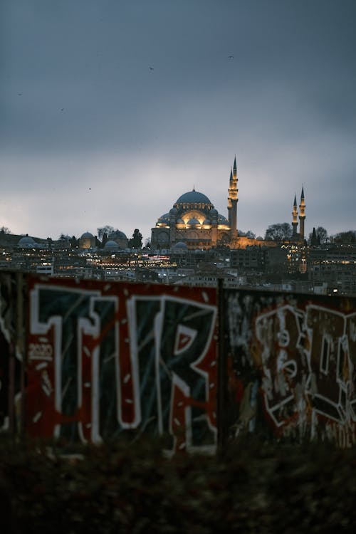 Grafitti Wall Overlooking Hagia Sophia Grand Mosque