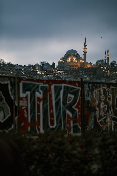 Grafitti Wall Overlooking Hagia Sophia Grand Mosque