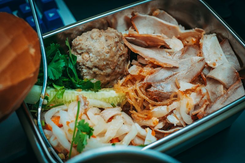 antipasto box with marinated vegetables and cheese