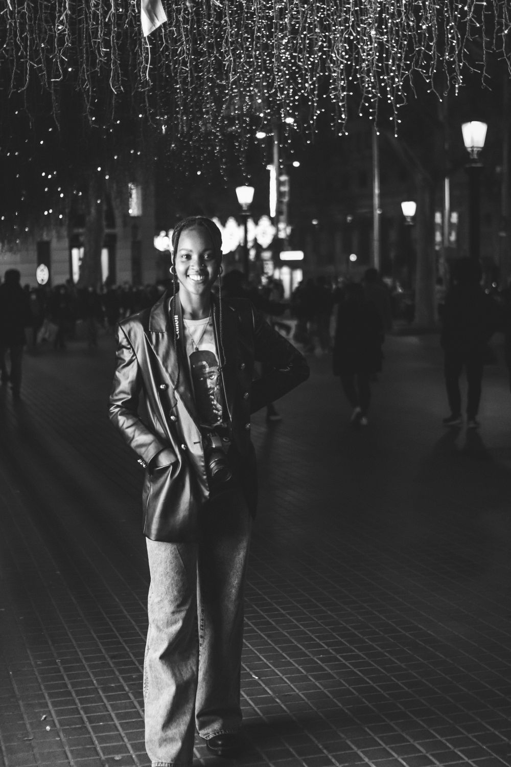 Nighttime fashion editorial image used for brand mood direction