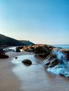Rocky Seashore at Praa Sands Beach in Praa Sands, England