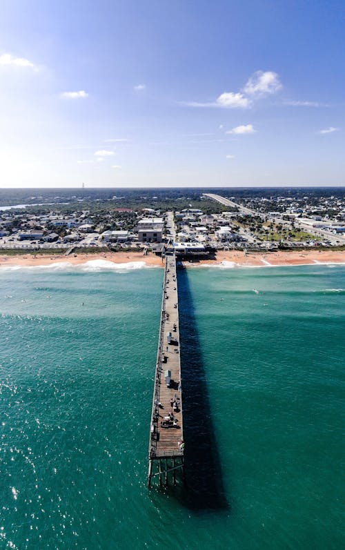 Pier on Ocean Shore in Florida, USA