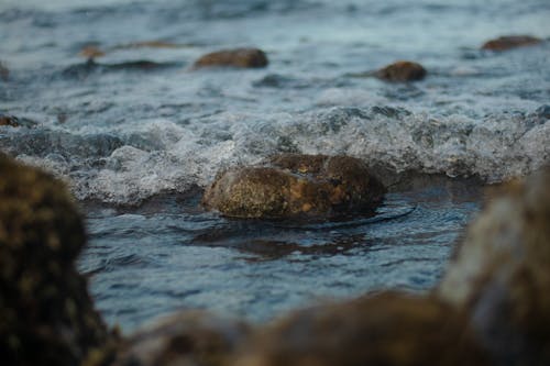 Wave Crashing over a Rock in the Sea