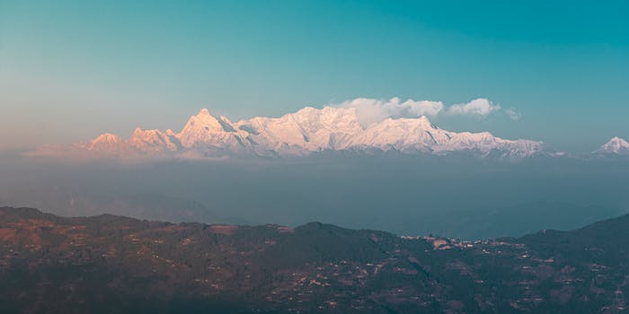 Capture the breathtaking view of the Himalayas with clear skies and vibrant colors.