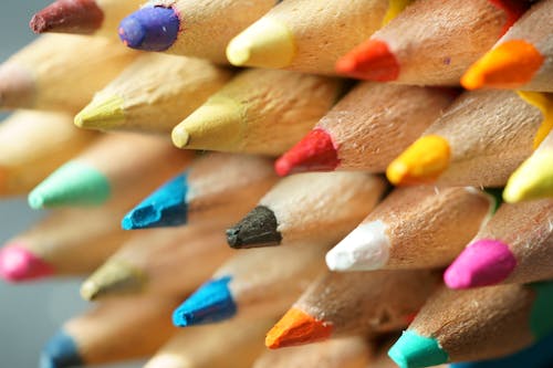 Close-Up Shot of Colored Pencils