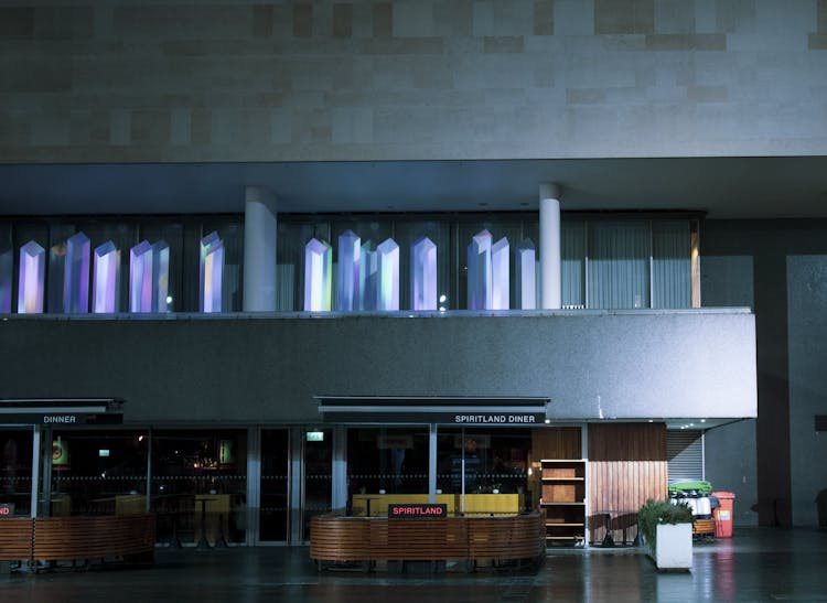 Empty Hall With Vendor Stalls