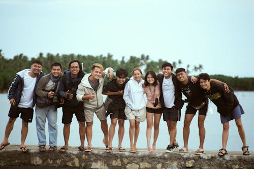 Free Group of Friends Posing Together Stock Photo