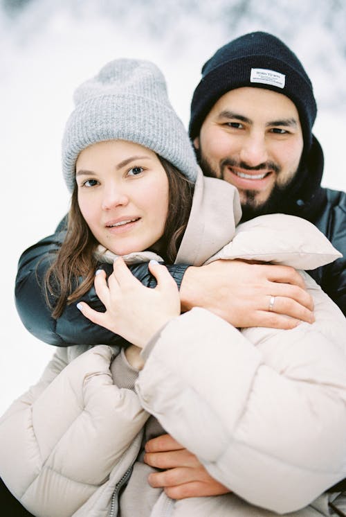 A Couple Wearing Beanies 
